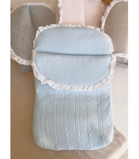 Saco para capazo bebé volante plumeti celeste