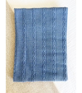 Toquilla de lana trenzado azul