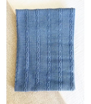 Toquilla de lana trenzado azul