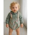 Conjunto BABY peto con blusa familia purpurina