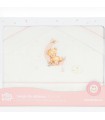 Sabana minicuna y coche tela oso luna rosa