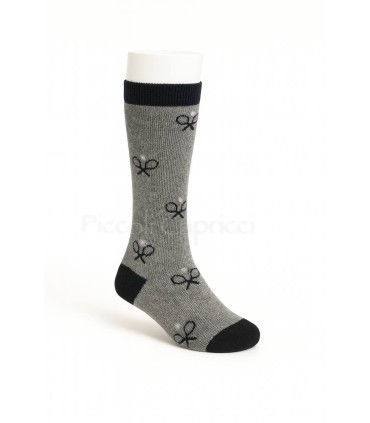 Calcetín estampado raquetas gris
