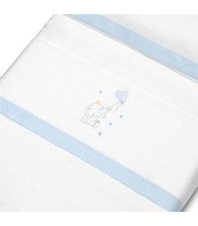 Sabana franela coche minicuna 82 x 51 cm elefante globo celeste