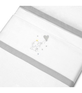 Sabana franela coche minicuna 82 x 51 cm elefante globo gris