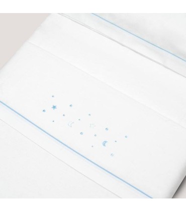 Sabana franela coche minicuna 82 x 51 cm estrellas celeste