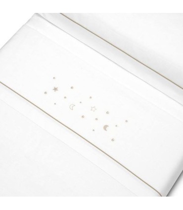 Sabana franela coche minicuna 82 x 51 cm estrellas camel