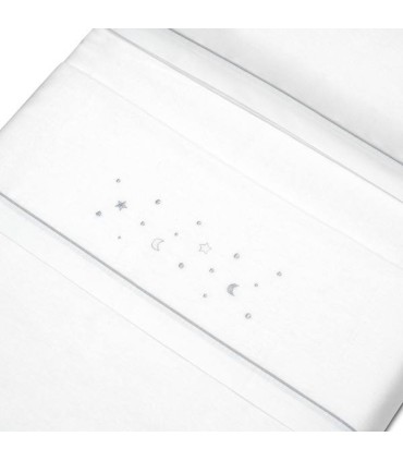 Sabana franela coche minicuna 82 x 51 cm estrellas gris
