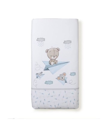 Edredón con chichonera koala y oso en cometa celeste