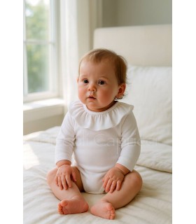 Body cuello titan manga larga Blanco