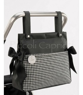 Talega poli piel Vichy negra