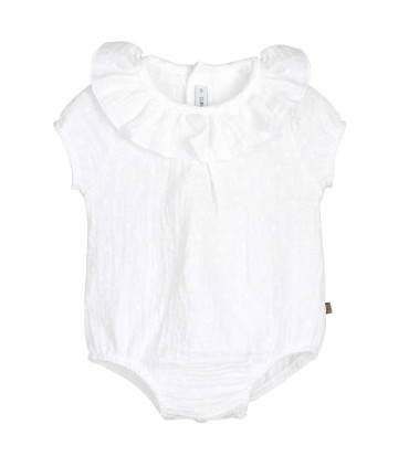 Pelele muselina plumeti blanco modelo atari