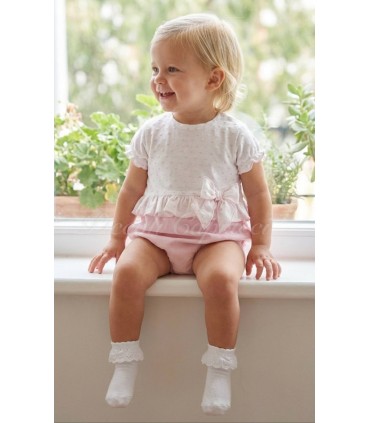 Pelele colección Goa blanco rosa