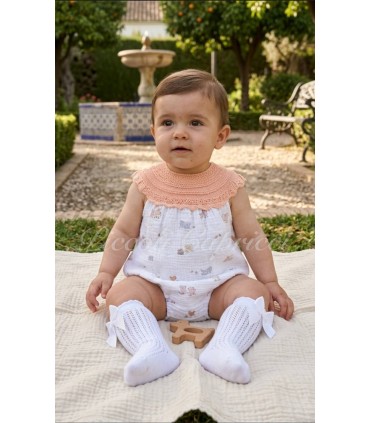 Pelele de bebé melocotón