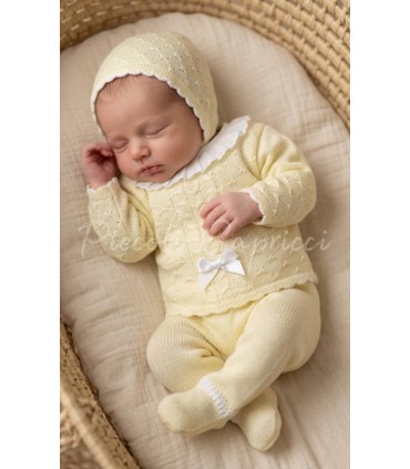 Conjunto hilo lazo cuello amarillo