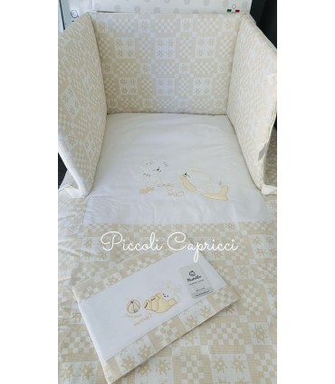 Conjunto de funda nórdica y nórdico con chichonera "CARI A MICI" Pastello