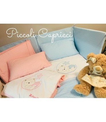 Edredón con chichonera y almohada "OSO LUNA"