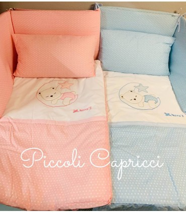 Edredón con chichonera y almohada "OSO LUNA"