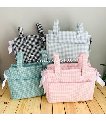 Talega bolsillo y lazos vichy diferentes colores