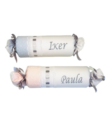 Antivuelco estrellas encaje rosa o celeste