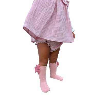 Calcetines altos lazo terciopelo