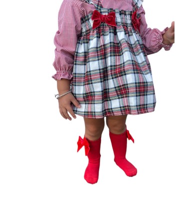 Calcetines altos lazo terciopelo