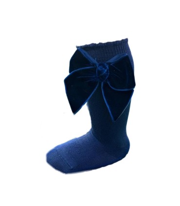 Calcetines altos lazo terciopelo
