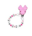 Chupetero silicona lazo minnie rosa chicle