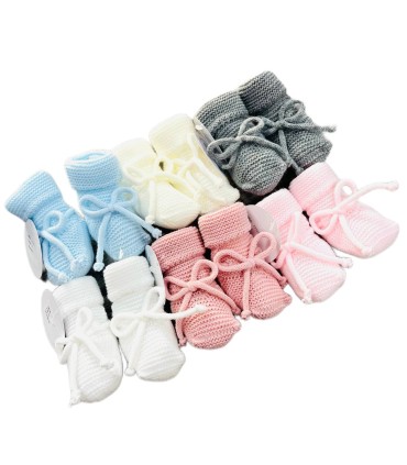 Patucos lana bebé lacito